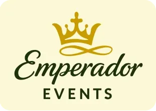 Emperador Events logo with crown design.