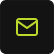 Neon green email icon on black background.