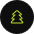 Tree icon outlined in neon green circle.
